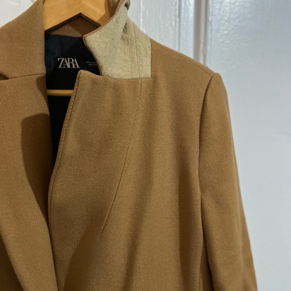 Zara Women's Camel Car Coat - Picture 3 of 4